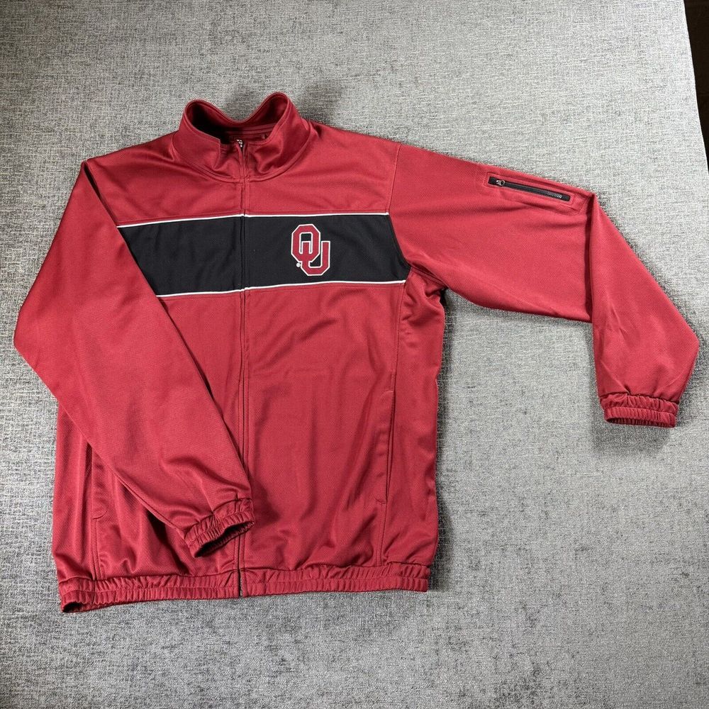 Oklahoma Sooners Men's XL Track Jacket Full Zip‎ GILL Sports NCAA Red Black